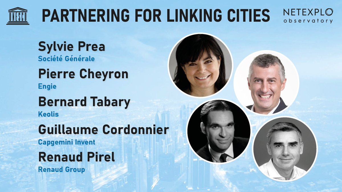 Netexplo's tweet photo. 🏙 Et si les grandes entreprises travaillaient ensemble pour des villes plus résilientes, inclusives et durables ?
🎙 Pour en parler :
@SylviePrea, @SocieteGenerale
@pcheyron1, @ENGIEgroup
@bernard_tabary, @groupekeolis
@gcordonn, @CapgeminiInvent
@PirelRenaud, @Groupe_Renault https://t.co/iUI2BR4dQr