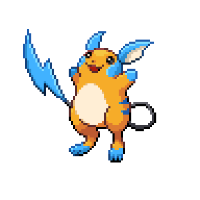 PastelPixels8's tweet photo. Raichu Cola Cobalto es una subespecie de Raichu que evoluciona de Pikachu Mejillas Cobalto al aprender Voltiocambio. Utilizan su cola a modo de canalizador de energía, lo que les permite usar su electricidad de forma más eficiente. ¿Qué habrá ocurrido con la Piedra Trueno? https://t.co/KpdEihMPMz