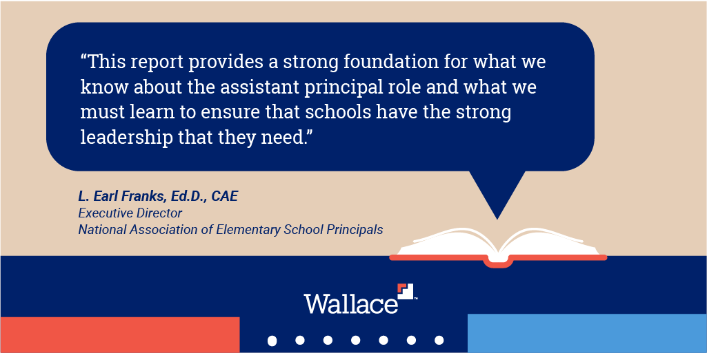 WallaceFdn's tweet photo. Assistant principals play an important role in advancing equity, student outcomes and principal effectiveness, according to a new report from @VanderbiltU and @MathematicaNow. #APSynthesis https://t.co/8ueO6yozo1 https://t.co/bDoEBGCvAr