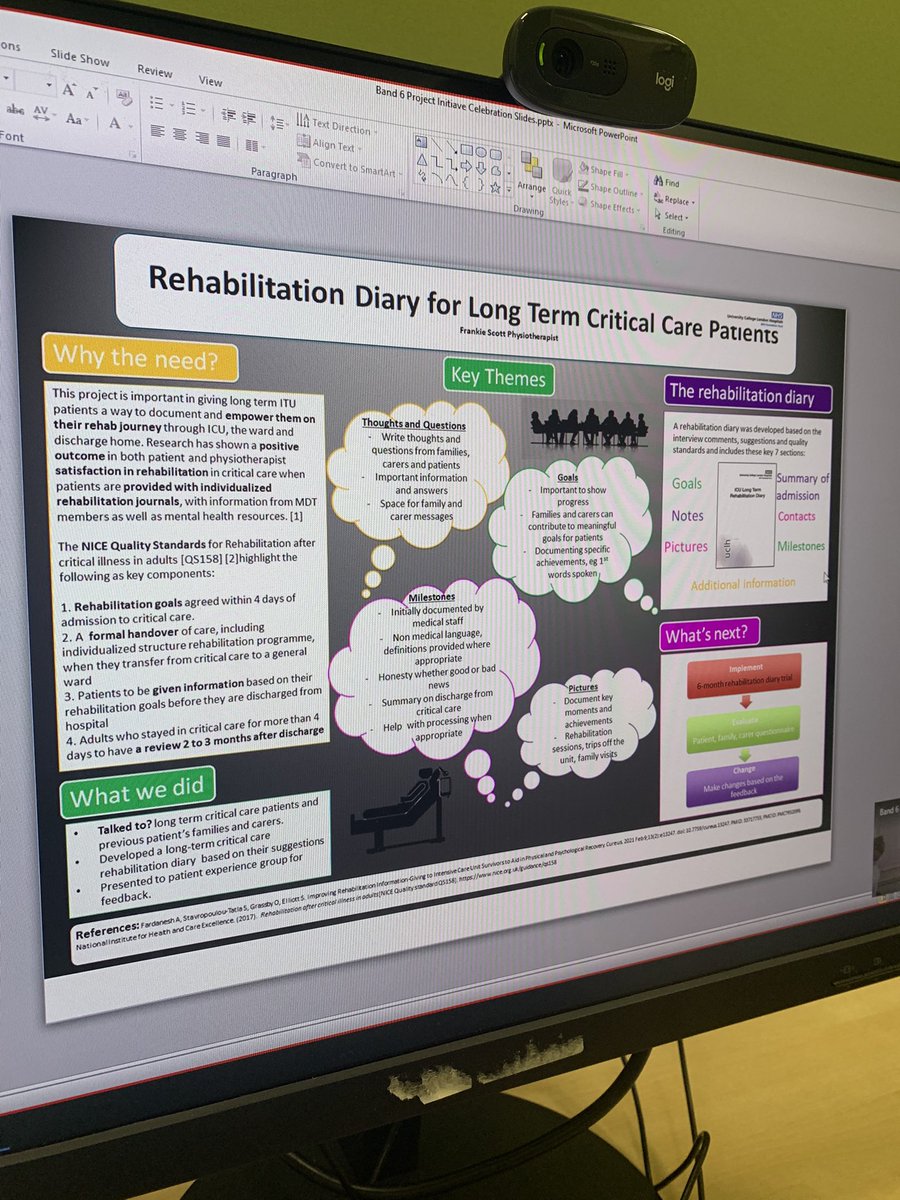Last but certainly not least, finishing up our #uclhband6projects 🤩 National Trachy Guidelines Audit, rib fracture pathway and Implementation of an ICU patient rehab diary! Fantastic showcase of work⭐️ <a href="/AliceNicOT/">Alice Nicholson</a> <a href="/adina_ot/">Adina - Occupational Therapist</a> <a href="/CatLawrence/">Catherine</a> <a href="/uclh/">UCLH</a>