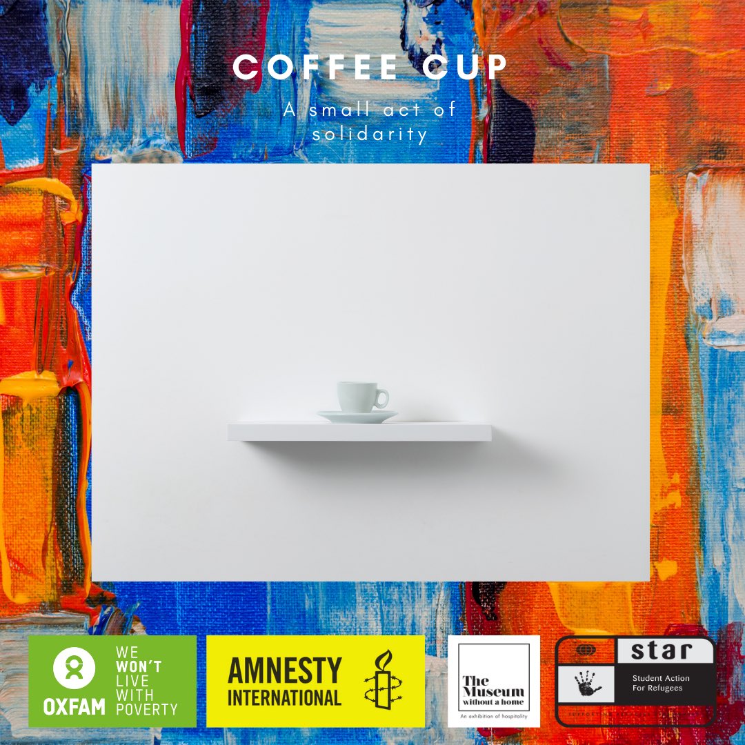 sheff_STAR's tweet photo. The next piece to feature in the Museum Without a Home exhibition is: Coffee Cup 

A Greek family in Katsikas of Ioannina, Greece, met Mohamed from Syria, who resides at the local reception centre. They have become friends. https://t.co/8VKvLpOjBO