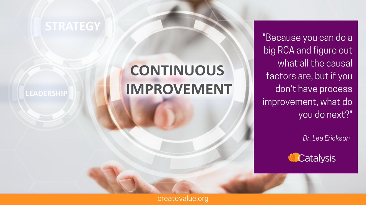 Dr. Lee Erickson joined us on <a href="/HCValue/">Catalysis</a>'s latest episode of our podcast, #TheLens. Listen as together we discuss how a daily management system can help reduce the need for a full-blown root cause analysis. Learn from Dr. Erickson's experience here: ow.ly/vE0A50Epw1G