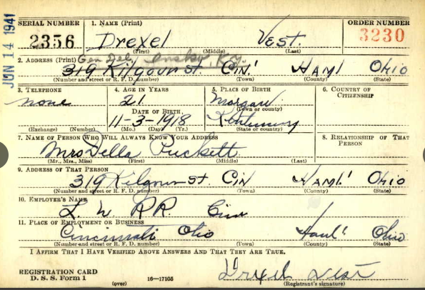 NvrForgetCinci's tweet photo. #WeRemember PFC Drexel Vest of Morgan, KY &amp; then Mt Adams. He served in the 322  Fighter Squadron. He was killed when the transport HMT Rohna was sunk on 26 Nov 1943. This sinking cost over 1000 Allied soldiers their lives. He is remembered @usabmc North Africa America Cemetery. https://t.co/DC8EGshO5Y