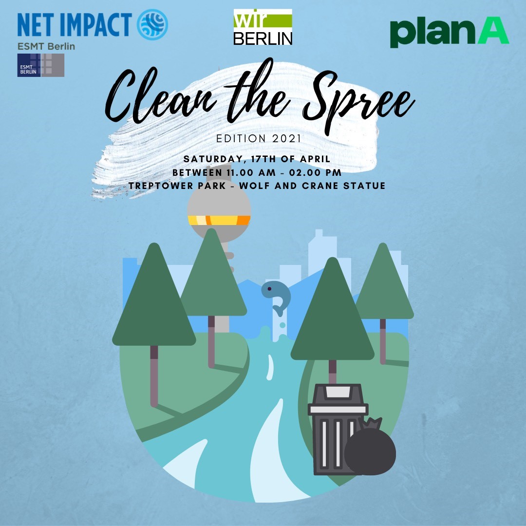 esmtberlin's tweet photo. Want to make a difference in Berlin? Join @NetImpactESMT @BerlinWir  and @PlanAearth this Saturday, April 17, between 11 a.m. and 2 p.m. in Treptower Park to clean the Spree! Register here: https://t.co/CHknD6K3pR #esmtberlin #netimpact #makeadifference #cleanthespree #berlin https://t.co/MYUFCRBWGi