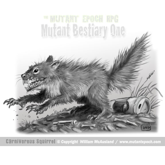 mutantlord's tweet photo. Carnivorous Squirrel
These often mutated rodents live solely on flesh and are known to drop from the trees upon the last human traveler in line.
https://t.co/B2HBnfvlrz

#squirrel #RPG #ttrpg #bestiary #creature #mutantepoch #apocalyptic #postapocalyptic #mutants like #gammaworld https://t.co/16dFUh7DDY