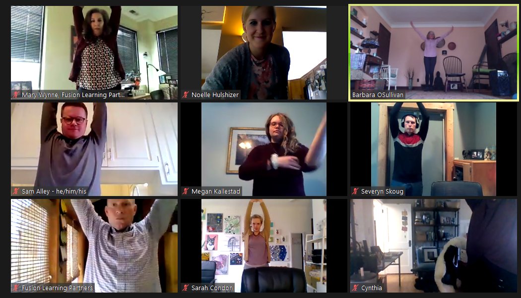 There is always time in the day for #movement & #mindfulness! Thank you to our guest, Barbara, who led our team through what she calls “exercise snacks!” We learned some great techniques we’ll be sure to use throughout our busy days. #ExerciseSnacks #RemoteWorkingTips