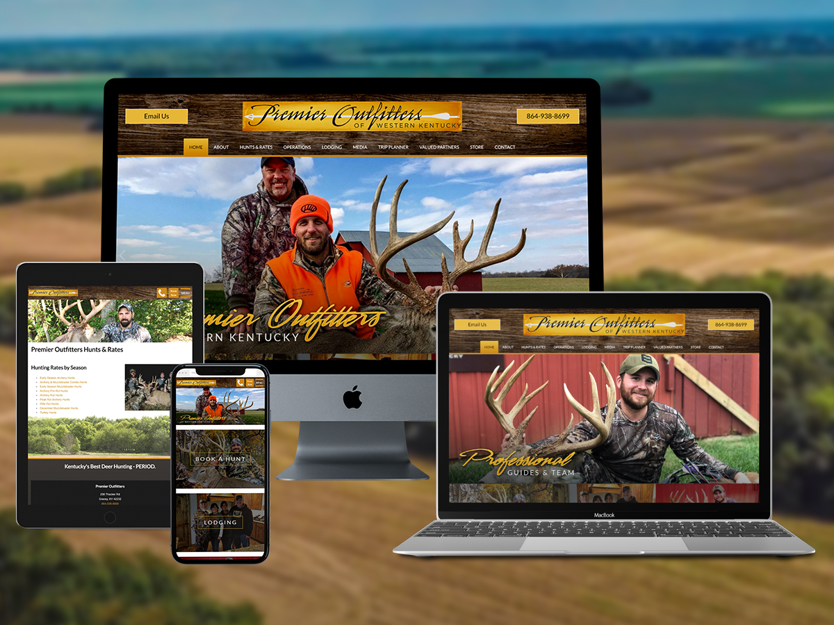 Here is a recent web design project we completed for Premier Outfitters, Western Kentucky's premier destination for Trophy Whitetail Hunting!