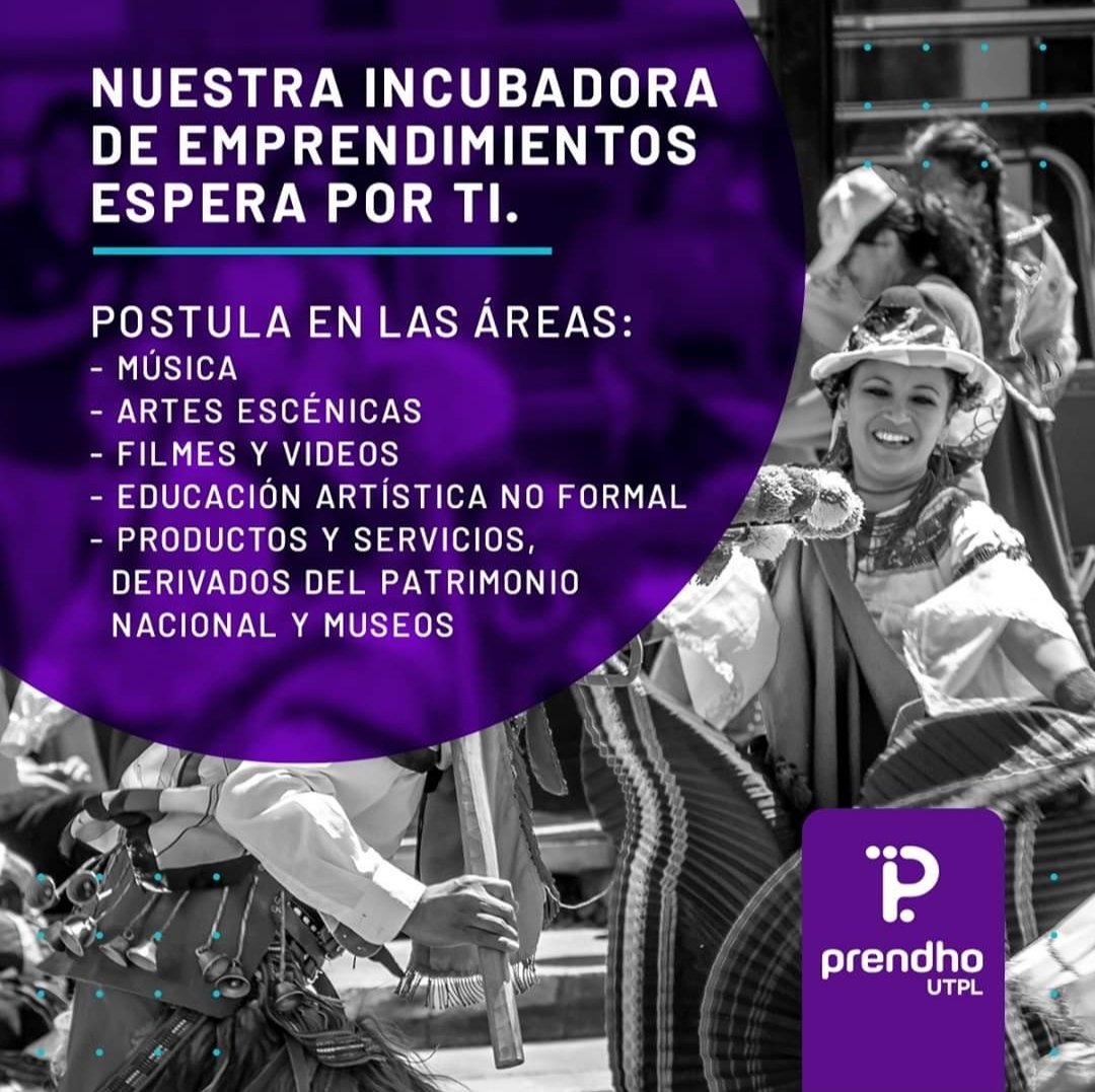 prendho's tweet photo. 📌#Convocatoria | Postula hasta el 02 de mayo de 2021 📆en la Incubadora de Industrias Culturales y Creativas 🎨🎶🎭🎥 de @prendho, abierta a emprendedores de todo el país 🇪🇨. ¡Lleva tu idea de negocio a otro nivel! ➡️Conoce más en https://t.co/YGTKtkQgq4 https://t.co/sDjxkjqtFG