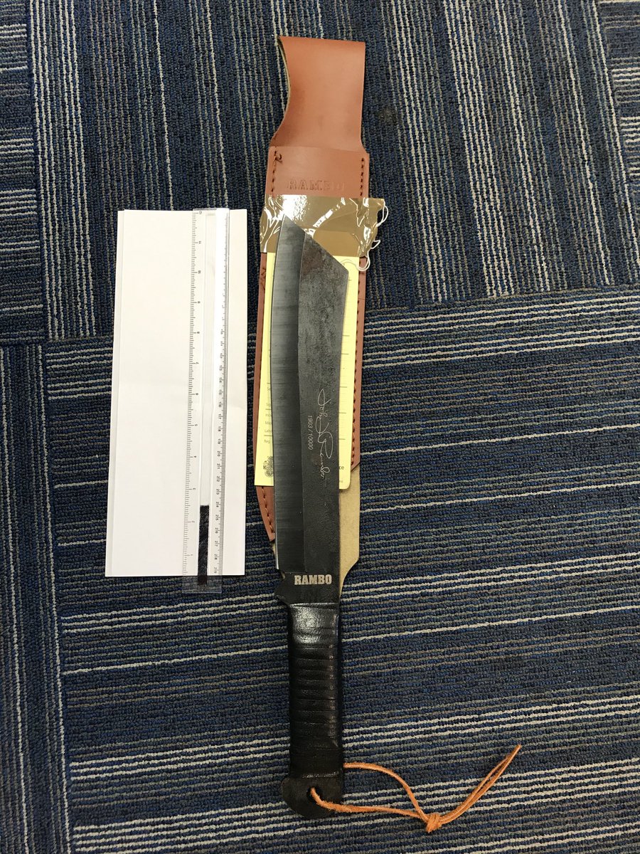 SouthDevonCrime's tweet photo. Two males arrested in Torquay yesterday for PWITS class A. Also located was this horrible looking knife that’s now safely with us https://t.co/j5BcIAzYZw