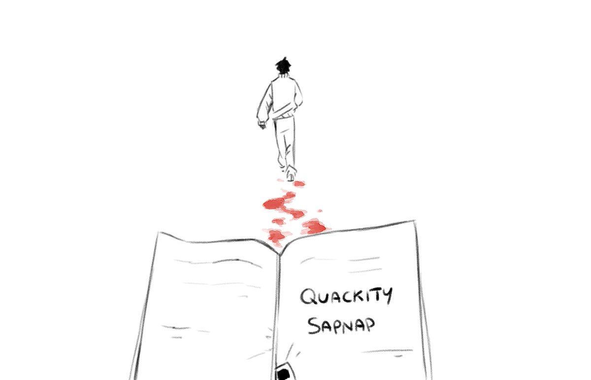 CW: Blood
His memory starts to deteriorate. And now the "protagonist" is not c!Quackity anymore, but it's c!Karl.
Also, this is the last time you see c!Quackity face...it's bloody, scarred and angry. 