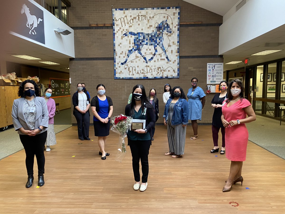 DrTLSha's tweet photo. Congratulations 🎉 @msnttran our @HAABE_  2020-2021 ESL Teacher of the Year...representing @AliefISD @Alief_SLE and @Martin_Mustangs https://t.co/ChymTk98xJ