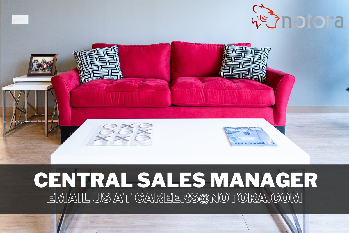 Central Sales Manager Wanted! Last but certainly not least!

Visit our website or email us for more information!

notora.com/careers