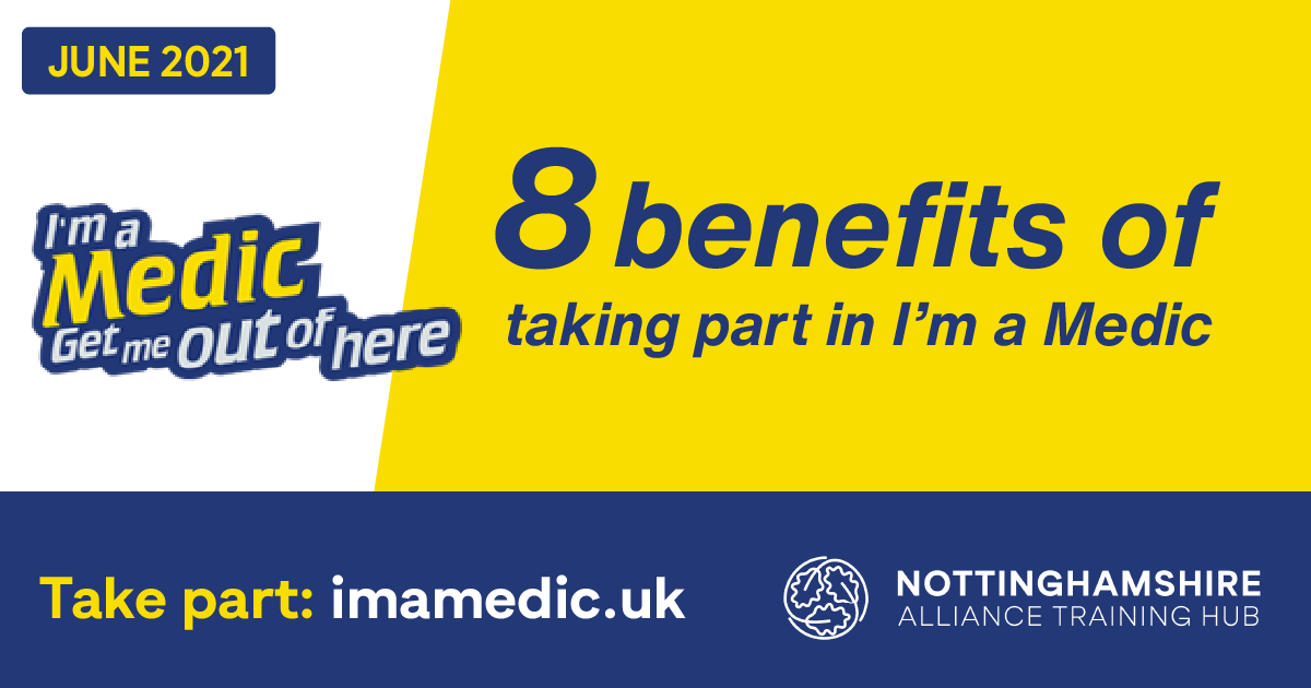 NottsAlliance's tweet photo. Taking part in βIβm a Medicβ brings about great benefits for teachers and their class. Students discover new careers didn't know existed and see healthcare careers in the real world.
Donβt miss out the chance! Register here: https://t.co/zy20dT6f4k
#ImaMedic #notts #NHScareer https://t.co/SF0yWEttUy