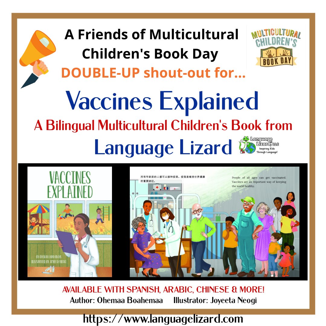 LanguageLizard's tweet photo. Thank you to @MCChildsBookDay for the shout out!
#VaccinesExplained #readyourworld #sciencetostorytelling #diversebooks #DLL #bilingualteacher #sciencematters https://t.co/trY36PpUf0