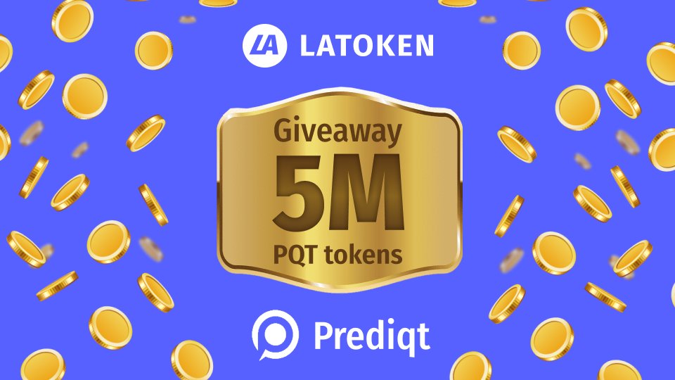 Luck is in your hands in the <a href="/PrediqtCo/">Prediqt</a> Giveaway on #LATOKEN! 🤞

4 lucky winners ➡️ 2M PQT
Top-5 inviters ➡️ 2.5M PQT
Tweet with most likes ➡️ 500K PQT

Join now 👉 go.latoken.com/56q