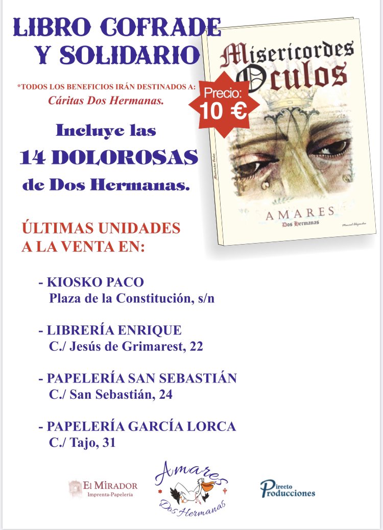 Amares2H's tweet photo. 📣 VÍDEO RECUERDO | 📚

Agradecidos por este vídeo conmemorativo de nuestro II #LibroSolidario para #Cáritas, gentileza de los AMIGOS de @directoprodu.

🎥 https://t.co/p74aRiuHkp

Entrevistas a: J. Soult (#Amares), M.A. Román (portada) y Miguel Gil (prólogo).

¡GRACIAS a todos! https://t.co/R3CoEX0PsS