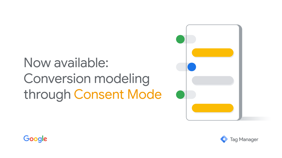 googleanalytics's tweet photo. Conversion modeling through consent mode on average recovers more than 70% of ad-click-to-conversion journeys that are lost due to user cookie consent choices. Learn more → https://t.co/mOckZuGSLG https://t.co/mMtIIP2HOr