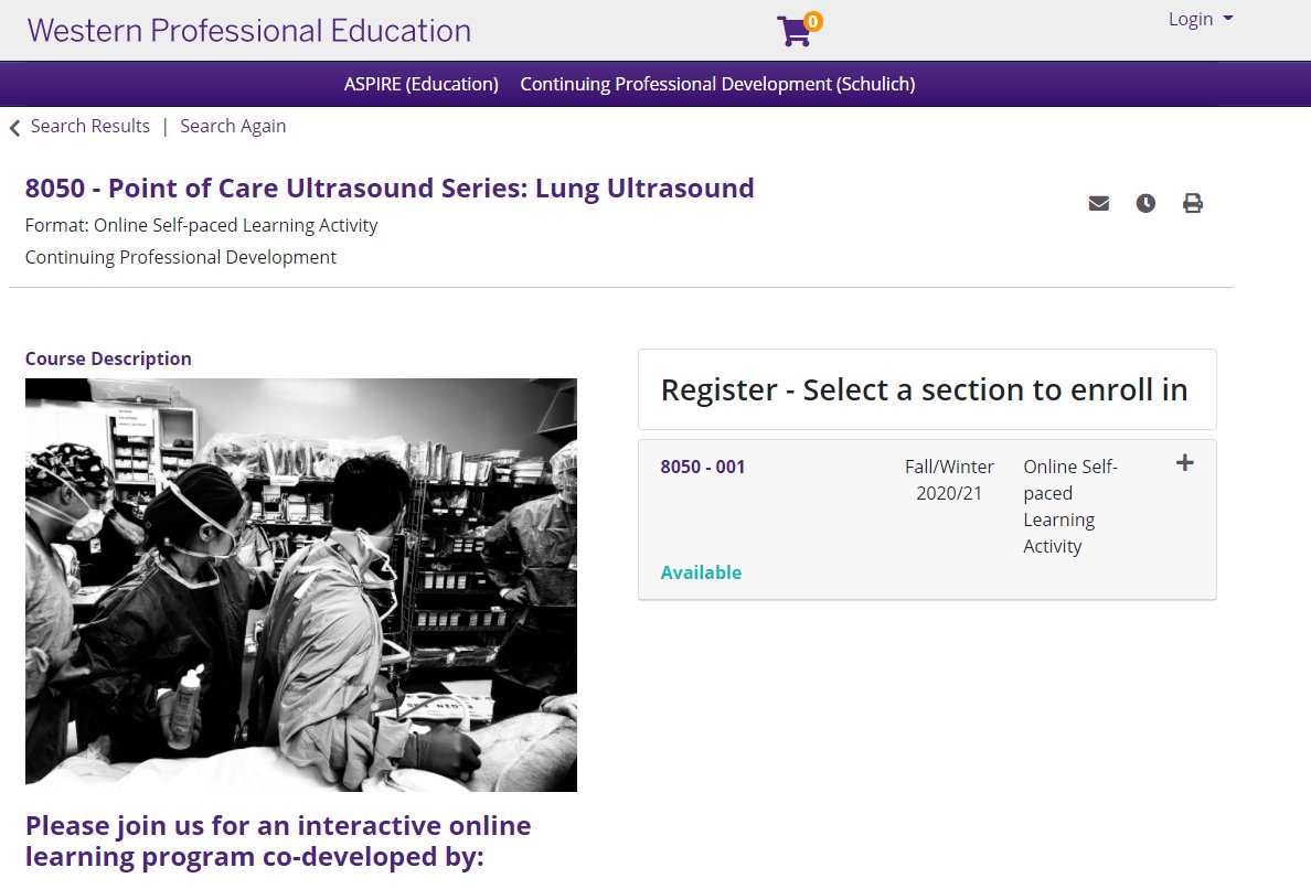 Robert Arntfield (@arntfield) on Twitter photo First ever (?) University-created/sponsored CME program for POCUS from <a href="/SchulichMedDent/">Schulich WesternU</a> for lung ultrasound. Get your CME and certificate of completion and eventual live training option as well...
wpe.uwo.ca/search/publicC… First ever (?) University-created/sponsored CME program for POCUS from <a href="/SchulichMedDent/">Schulich WesternU</a> for lung ultrasound. Get your CME and certificate of completion and eventual live training option as well...
wpe.uwo.ca/search/publicC…