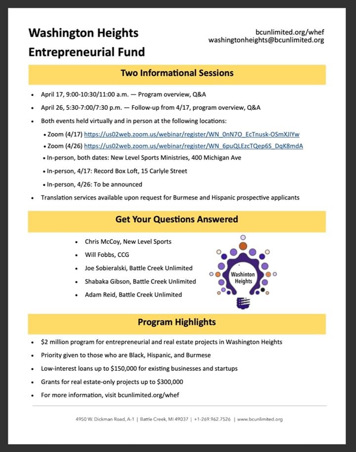 HappeningBC's tweet photo. Are you a current or aspiring entrepreneur? Join via Zoom or attend in person tomorrow to learn more about the Washington Heights Entrepreneurial Fund! https://t.co/PtiWC3W3qC