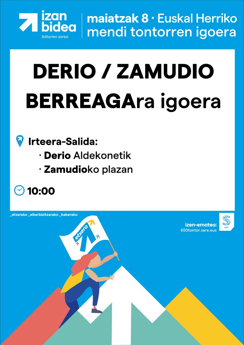 sare_herritarra's tweet photo. #Azpetia, #Basauri,  #Berastegi, #Derio eta #Zamudio 

⛰ Izen ematea zabalik: https://t.co/YogkMpg69M 
   #650tontor  #IzanBidea https://t.co/6KDg4qPeZc