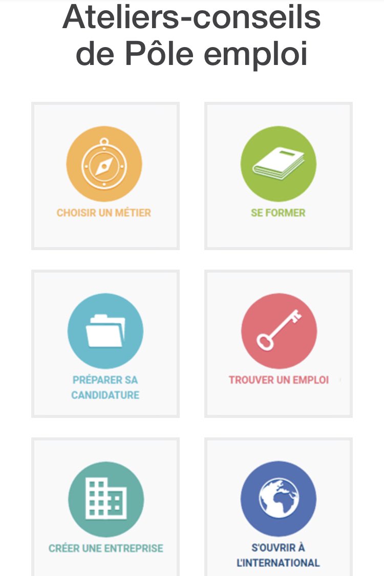 💡LES ATELIERS-CONSEILS POLE EMPLOI Disponibles en auto-inscription via son espace personnel (rubrique mes services à la carte) 👉 pole-emploi.fr/candidat/les-a…