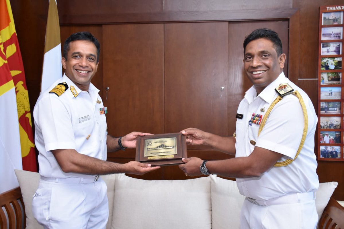 SpokespersonNavy (@indiannavy) on Twitter photo #BridgesofFriendship
Capt N Hariharan, Commanding Officer (CO) of #INSRanvijay called on RAdm Meril Sudarshana, Commander Western Naval Area, #SriLankaNavy at #Colombo & discussed issues of mutual interest.
#NavalCooperation
#MaritimeSecurity
<a href="/srilanka_navy/">Sri Lanka Navy</a> #BridgesofFriendship
Capt N Hariharan, Commanding Officer (CO) of #INSRanvijay called on RAdm Meril Sudarshana, Commander Western Naval Area, #SriLankaNavy at #Colombo & discussed issues of mutual interest.
#NavalCooperation
#MaritimeSecurity
<a href="/srilanka_navy/">Sri Lanka Navy</a>