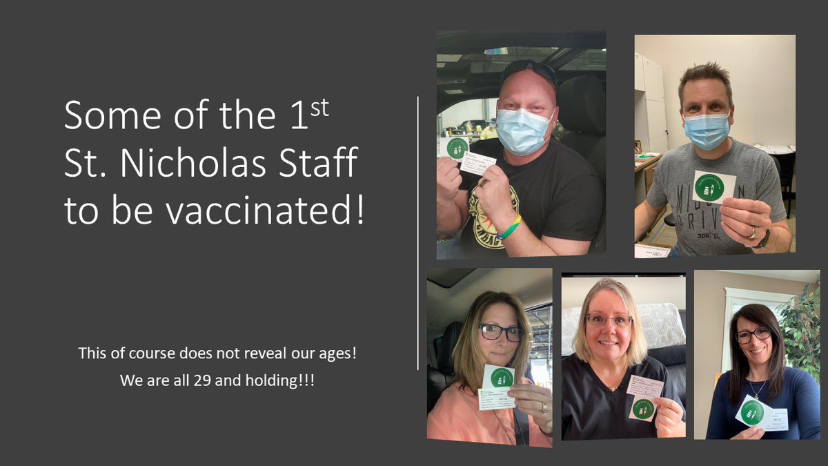 StNicholasRCSD's tweet image. We Got the Shot!!
Some of our (29 year old and holding 😂) staff have received the Covid 19 vaccine! 💉