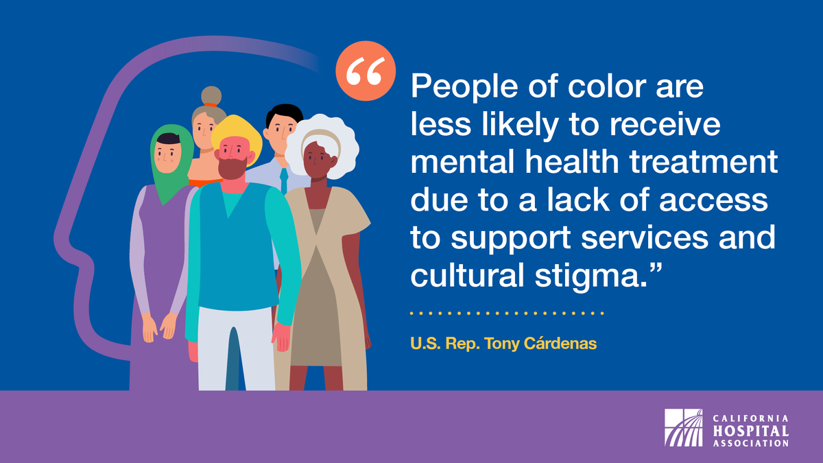 CalHospitals's tweet photo. Mental health care has always been a priority for CA's hospitals and health systems. That’s why we support @RepCardenas Strengthening Mental Health Supports for BIPOC Communities Act. #HR1331 https://t.co/5lVsDTQNrt
