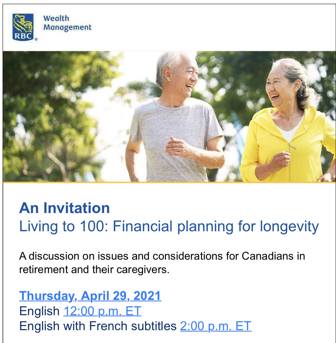Join me for a discussion on planning for longevity in retirement, featuring ⁦⁦@RyersonNIA⁩ colleagues ⁦@ActuaryOnAgeing⁩ and Michael Nicin, and ⁦@RBCwealth⁩’s own Howard Kabot. Reach out to register!
