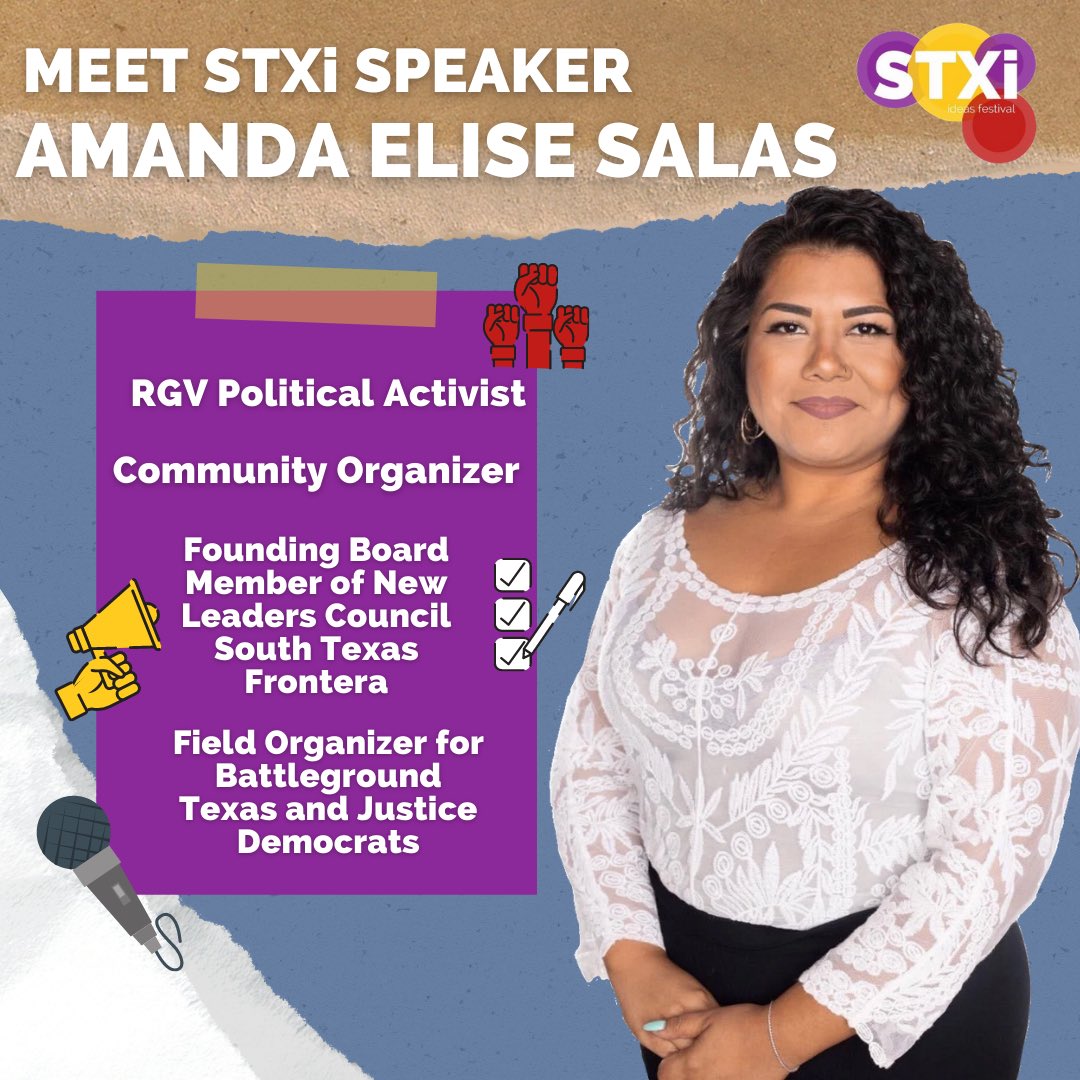 stxifest's tweet image. Introducing STXi Fest 2021 Speaker Amanda Elise Salas @theamandaelise!🎉 Amanda is a political activist and community organizer and as one of STXi’s longest and most supportive leaders, she strongly encourages the youth of the RGV to use their voices! 🥳