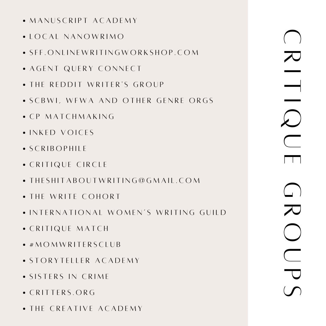 Master list of places to find #critiquepartners!

I put this together for IG so I'll share here too:
