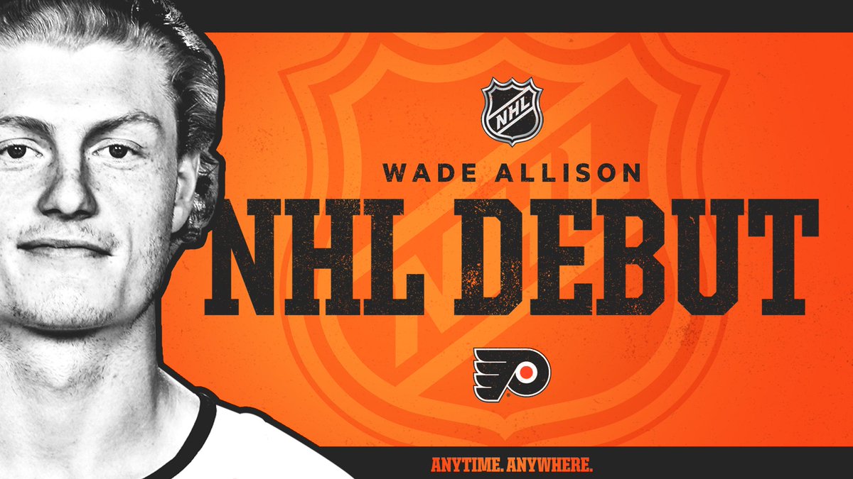 NHLFlyers's tweet image. The wait for @wadeallison11 is over. 

It’s officially debut day.