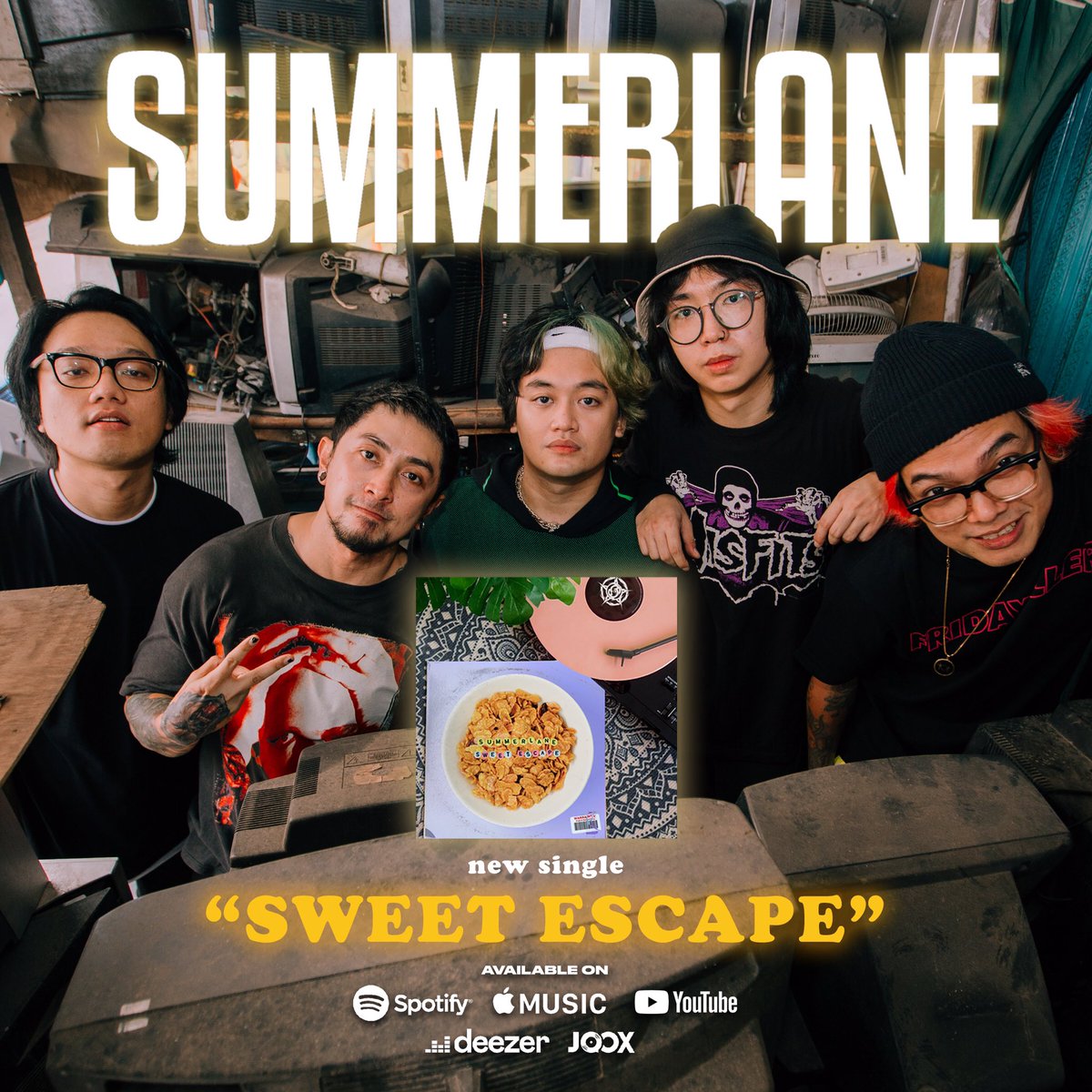 SWEET ESCAPE is now available on your favorite digital platform!! Stream as much as you can, play it loud. Thanks for waiting. And don’t forget to check out the Official Music Video tonight, 7PM at Summerlane Band Youtube Channel. See ya 🙏🏻❤️ linktr.ee/summerlaneband