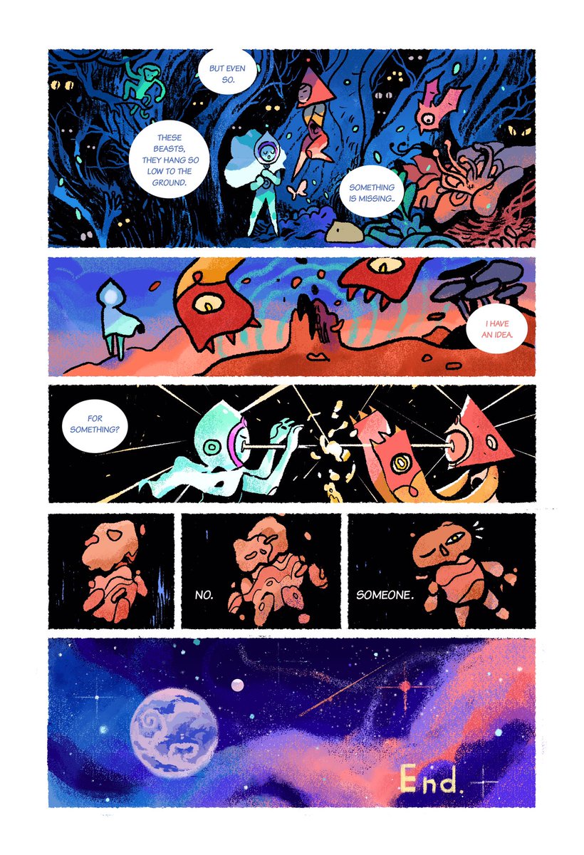 Reposting a little creation myth comic I made in 2017/2018. Still proud of it :)