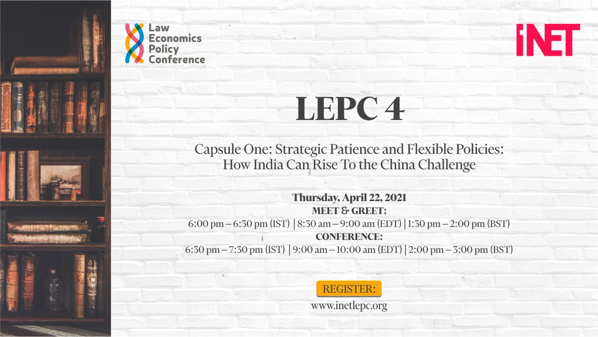 ysi_commons's tweet photo. 📢 A new virtual conference series! 

@inet_lepc brings together legal, economic, and public policy thinkers to discuss real-world issues in #India

📅 Starts on 22 April 6pm IST
👉 Register: https://t.co/6hcRvrC1sR

#inetlepc @AneeshaChitgupi @Arun_balachandr https://t.co/lwCv9oHtfE