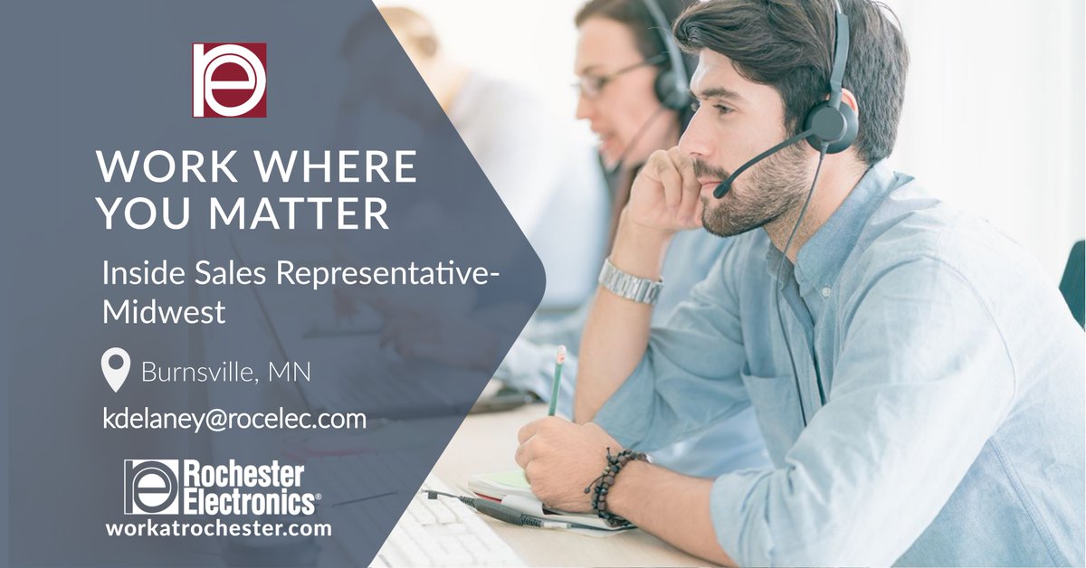 RochesterElecC1's tweet image. Midwestern Friends! We want you on our team!
Apply today! workatrochester.csod.com/ats/careersite…
#RochesterElectronics #hiring #sales