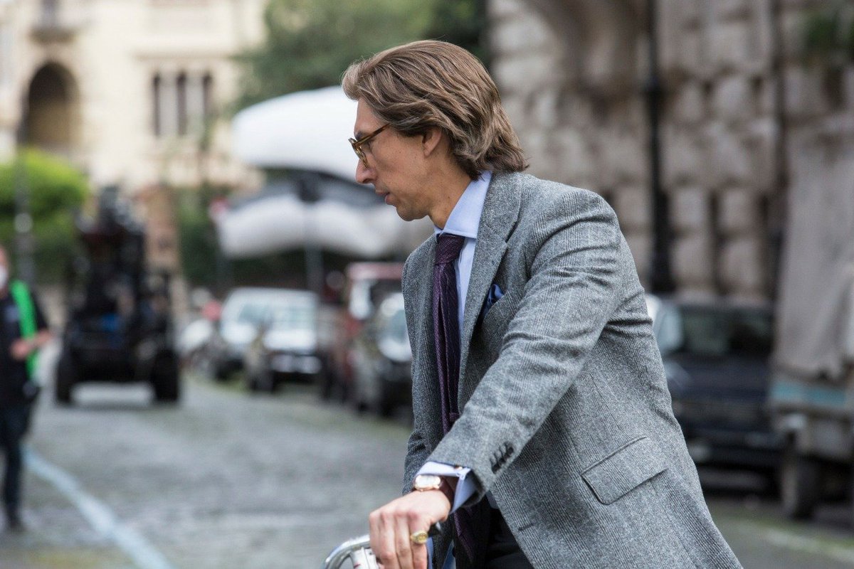 more_driver's tweet photo. Adam Driver in #HouseOfGucci's set (April, 15) https://t.co/fwax3A8zVn