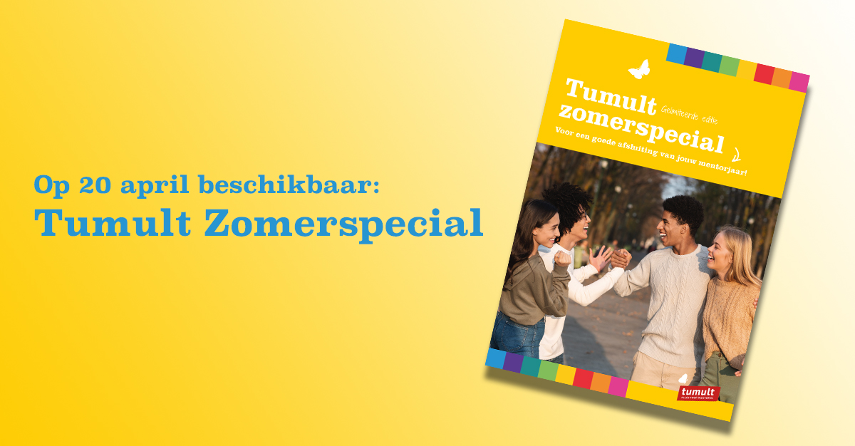 Op 20 april komt onze Tumult Zomerspecial 20/21 uit! De special geeft je (alvast) handvatten voor het afronden van het schooljaar en het voorbereiden op het nieuwe schooljaar. Houd onze socials in de gaten! 
#allesvoormentoren #onderwijs