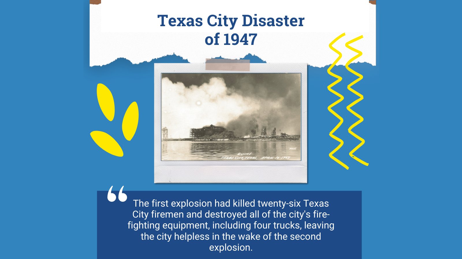 UCLA LOSH on Twitter: "On April 16, 1947, the SS Grandcamp, carrying ammonium nitrate, exploded at the Texas City docks. The disaster resulted in approximately 576 fatalities, many of whom were dock