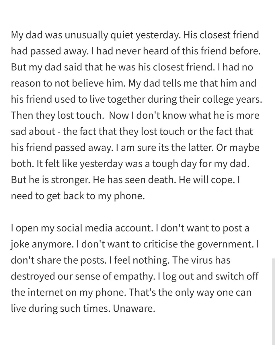 I don't know what to feel anymore.