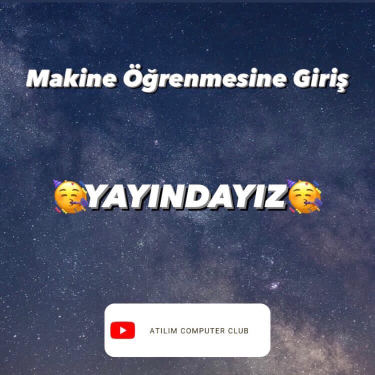 Sayın Tolga Üstünkök ile “Makine Öğrenmesine Giriş” eğitimi için Youtube kanalımızda YAYINDAYIZ!!🥳

Youtube yayın linki:
youtube.com/watch?v=TZfWdO…