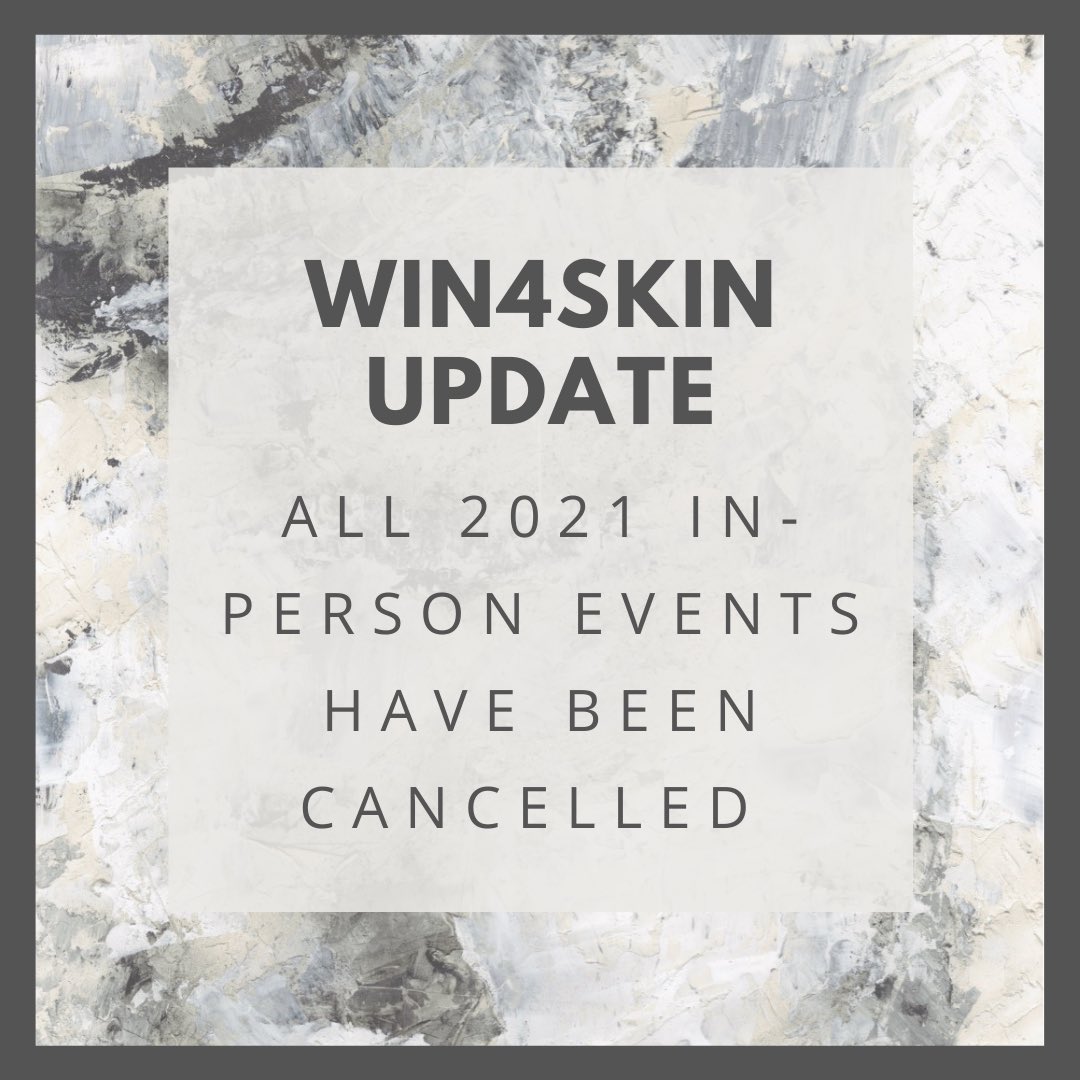 Win4Skin's tweet image. Due to the uncertainty of COVID-19, we have decided not to offer any in-person events in 2021.
However, we are planning some virtual or at-home events. Keep your eye on our page over the next week for an upcoming collaboration with @RibstoneCreek 
#win4skin #win4skin2021 #yeg