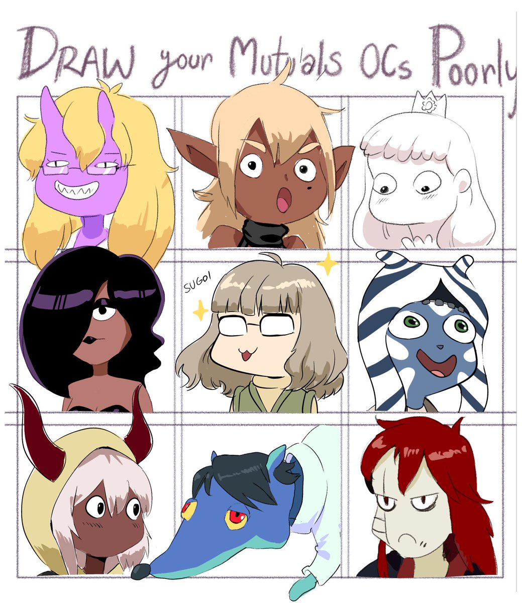 Almost two months later but I finally did the thing

Okappa is there in the middle because I was only given 8 OCs 
