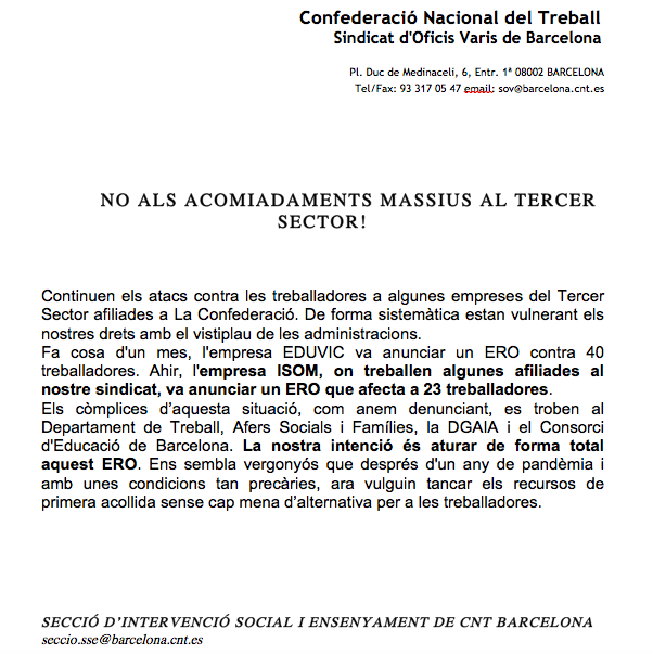 CNT-Ensenyament + Intervenció Social tweet media