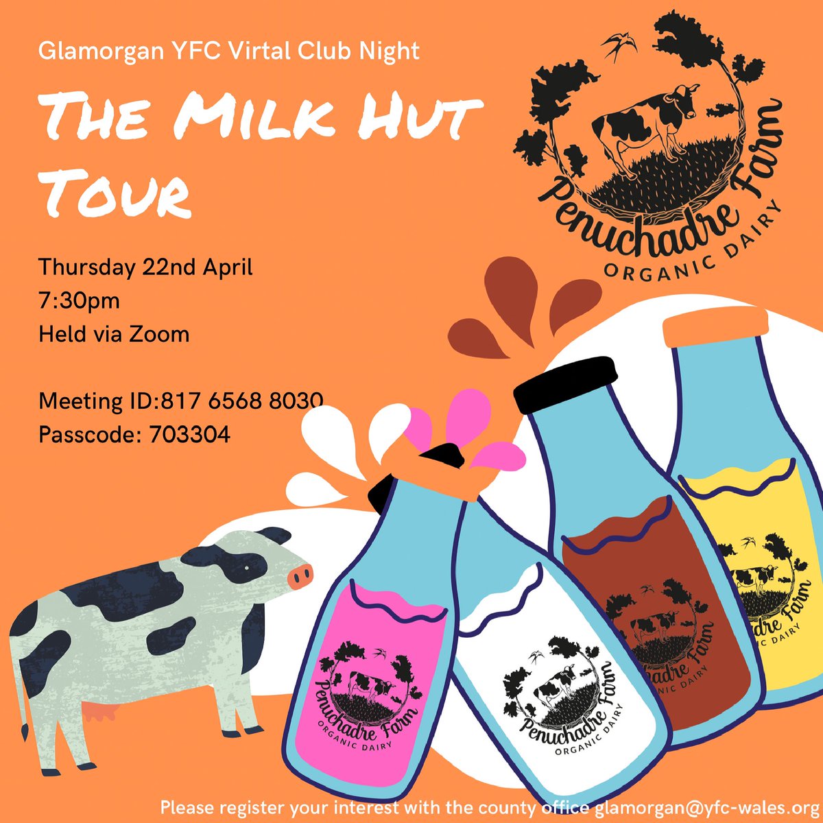 Join us next Thursday as we enjoy a zoom evening with Penuchadre Farm, St Brides Major as they take us behind the scenes of their incredibly popular milk hut.