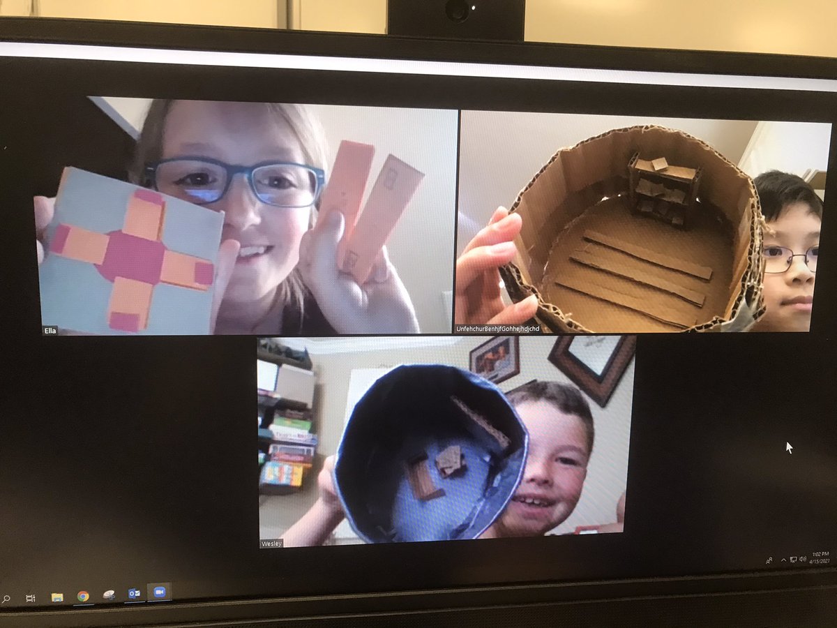 Our virtual 4th-6th graders are also making tons of progress building their Mars colony models!  Can you spot where the hydroponic farming will be?  The bedroom?  Entertainment/recreation? So proud of their progress! #MavericksOnAMission