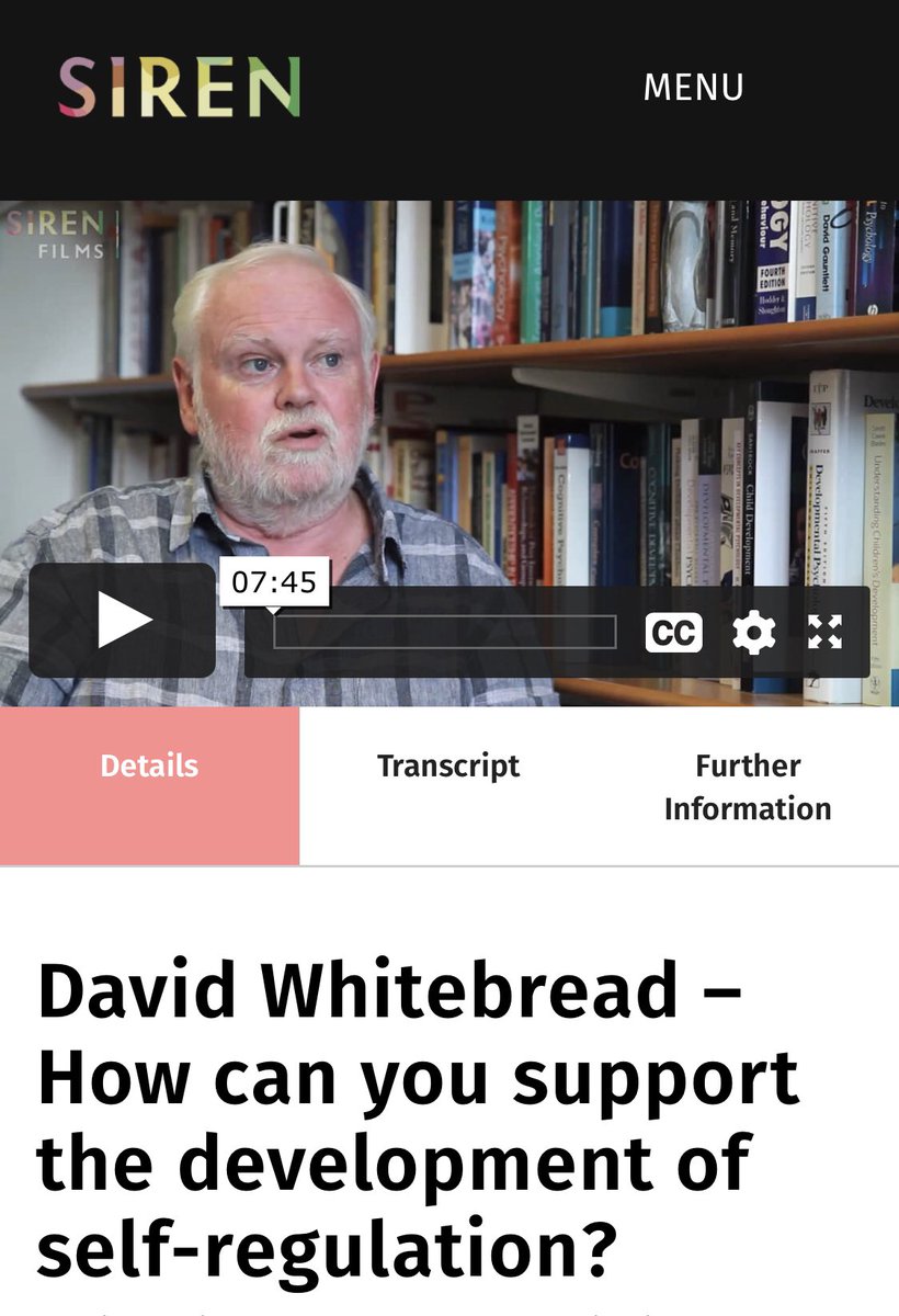 Siren Films are very sad to hear about the death of David Whitebread. We’ve made the video we filmed with him about self regulation free. It was a pleasure to work with him, he will be greatly missed. sirenfilms.co.uk/library/david-…