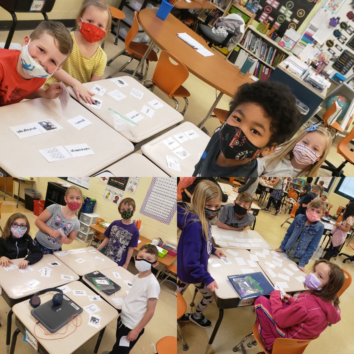 mrspruittRW's tweet image. We have been learning about nonfiction text features during our Reader&apos;s Workshop. Yesterday we worked with our table groups to match up all the different text features!