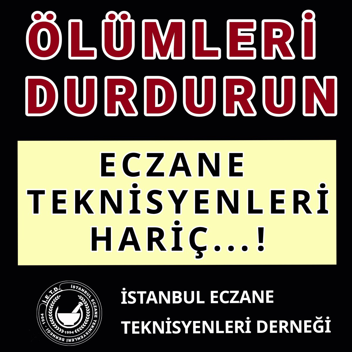 mrfrkvrl's tweet photo. #eczaneçalışmasaatleri #nefesalamıyoruz @AliYerlikaya @ismgovtr @ist_eczaciodasi @tebkurumsal https://t.co/17N280vQAs