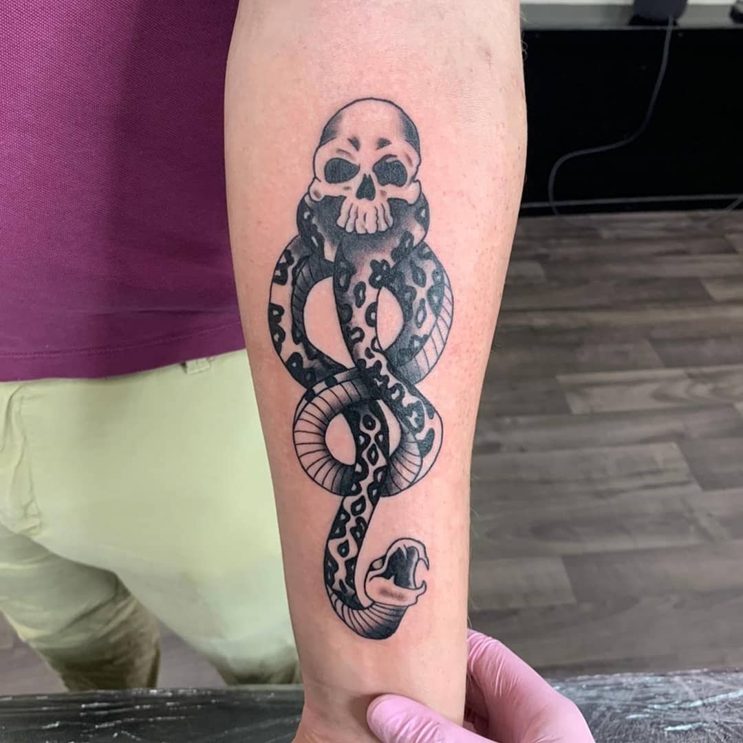 Magic Death Eaters Dark Mark Mamba Snake Temporary Tattoos For Women Adult  Men Serpent Fake Tattoo Realistic Tatoo Decal  Temporary Tattoos   AliExpress